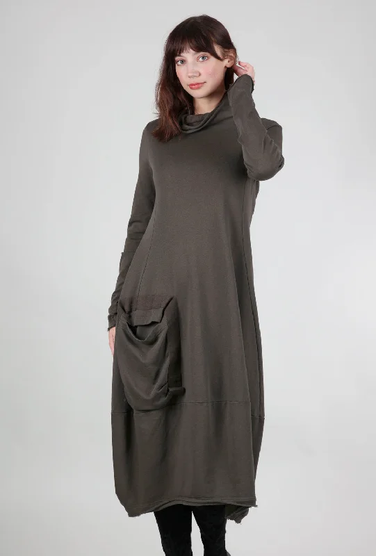 Grosgrain Detail Sweatshirt Dress, Jungle Hoodie with Drawcord Adjustable Secure