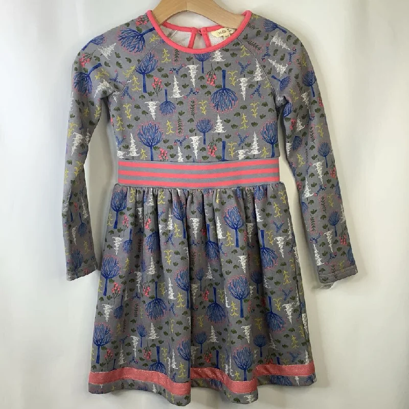 Size 10: Matilda Jane Grey Colorful Trees Sweatshirt Dress Hoodie with Ribbed Hem Stretchable Secure