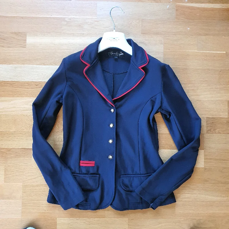 Spooks navy show jacket with red trim ladies size 10 (size M) Wool Fabric Cashmere Fabric Tweed Fabric Spooks navy show jacket with red trim ladies size 10 (size M) Wool Fabric Cashmere Fabric Tweed Fabric