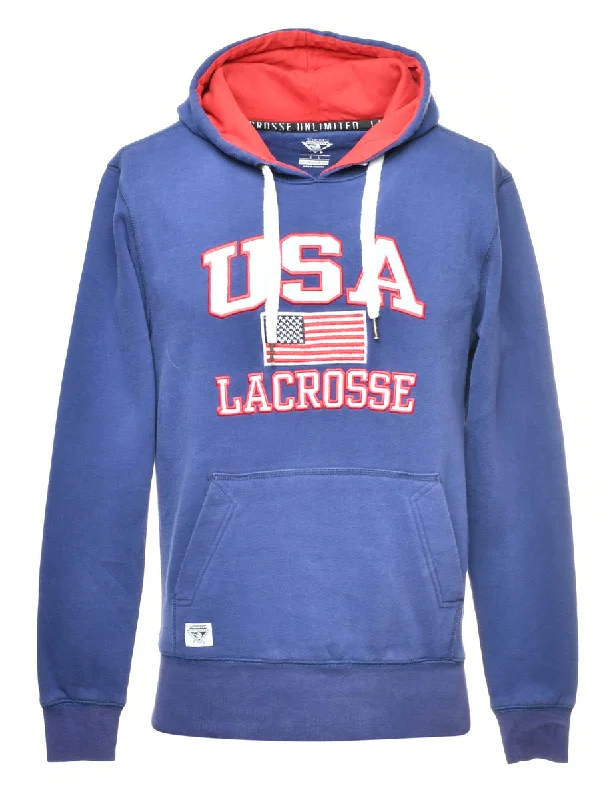 USA Lacrosse Printed Hoodie - S Hoodie with Pastel Soft Subtle