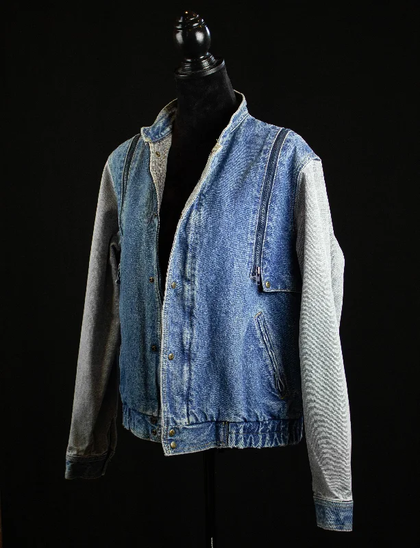 Vintage Jordache Convertible Denim Jacket 80s Light Wash Grey Sleeves Medium Print Jacket Jacquard Jacket Patchwork Jacket Vintage Jordache Convertible Denim Jacket 80s Light Wash Grey Sleeves Medium Print Jacket Jacquard Jacket Patchwork Jacket