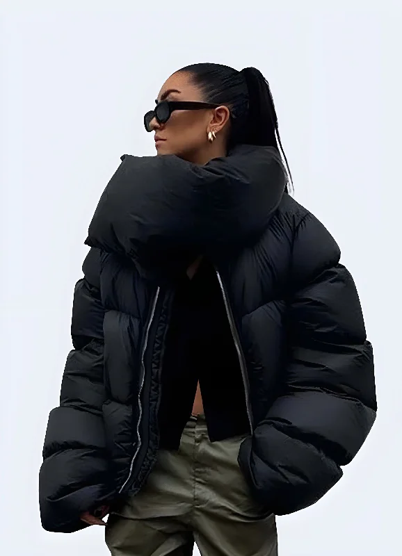 Winter Puffer Jacket Women's Belted Jacket Elasticated Jacket Padded Jacket