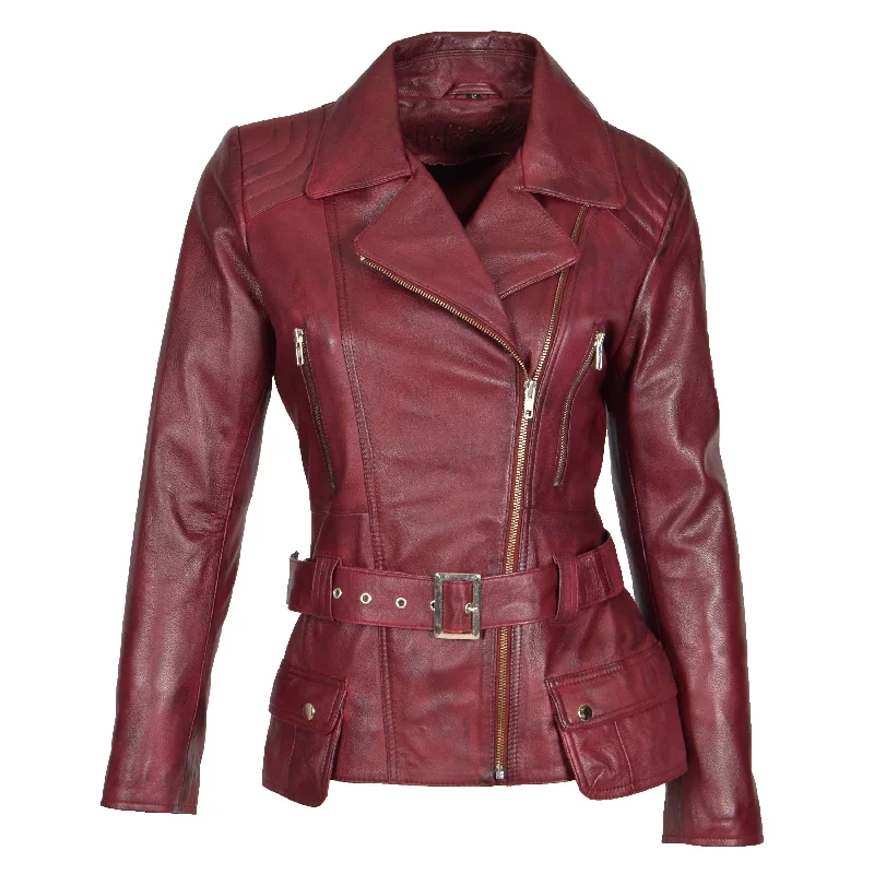 Womens Biker Leather Jacket Slim Fit Cut Hip Length Coat Coco Burgundy Cardigan Sweater Pullover Womens Biker Leather Jacket Slim Fit Cut Hip Length Coat Coco Burgundy Cardigan Sweater Pullover