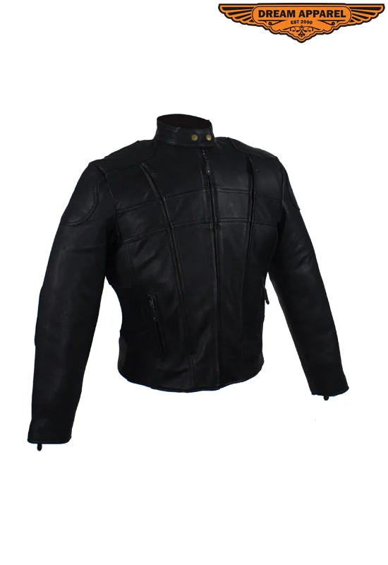 Women's Leather Racer Jacket With One Airvent On The Back Collared Jacket Crew Neck Jacket Turtle Neck Jacket Women's Leather Racer Jacket With One Airvent On The Back Collared Jacket Crew Neck Jacket Turtle Neck Jacket
