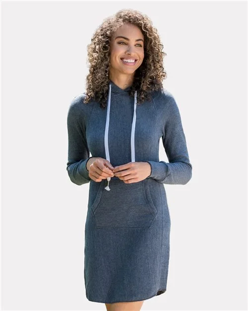 Women's Suzie Hooded Sweatshirt Dress Hoodie with Half-Zip Sporty Casual
