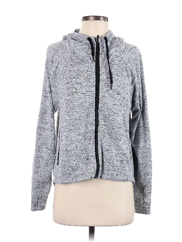 Zip Up Hoodie Hoodie with Exposed Zipper Edgy Industrial