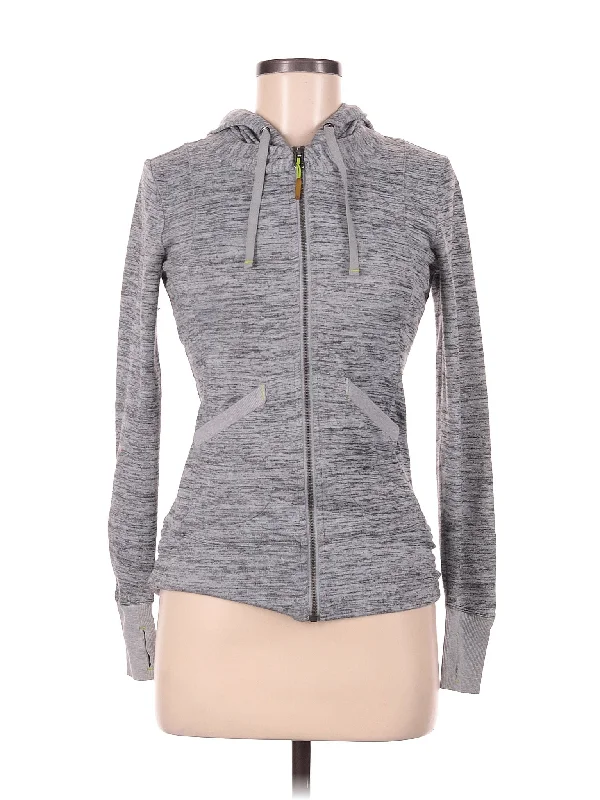 Zip Up Hoodie Hoodie with Longline Fit Extended Stylish