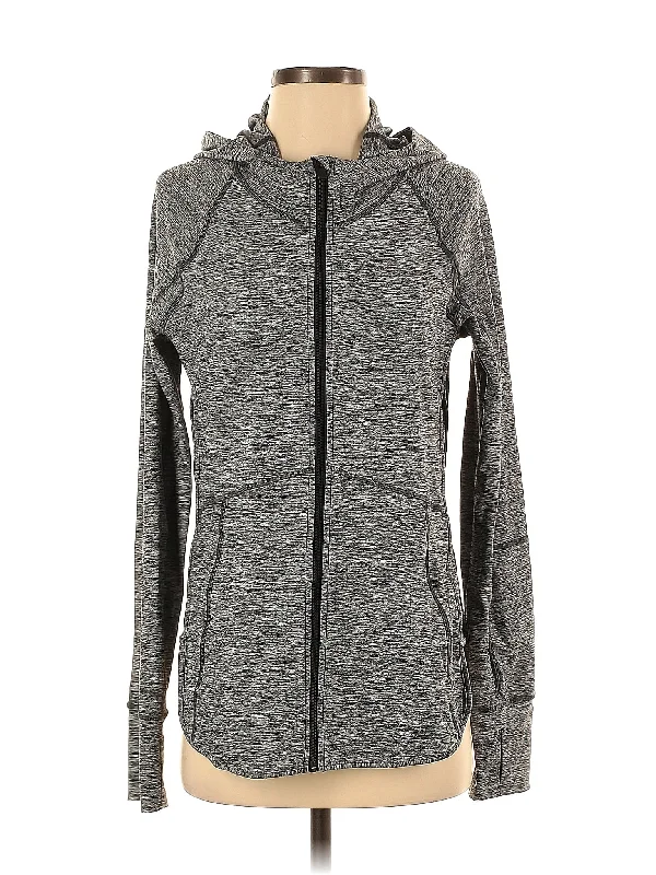 Zip Up Hoodie Hoodie with Set-In Sleeves Structured Classic