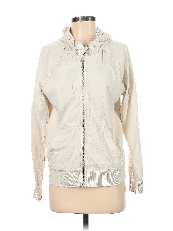 Zip Up Hoodie Hoodie with Hem Frayed Vintage Worn