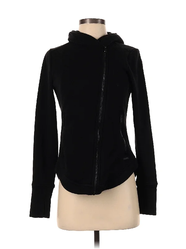 Zip Up Hoodie Hoodie with High-Low Hem Asymmetrical Trendy
