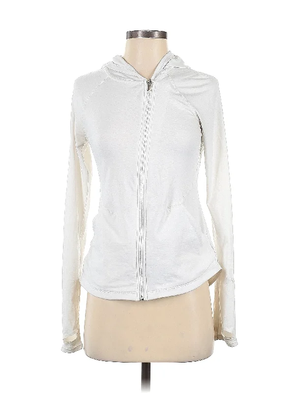 Zip Up Hoodie Hoodie with Distressed Vintage Worn