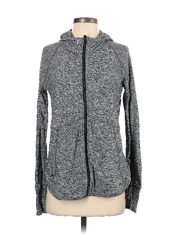 Zip Up Hoodie Hoodie with Ribbed Neckline Snug Warm