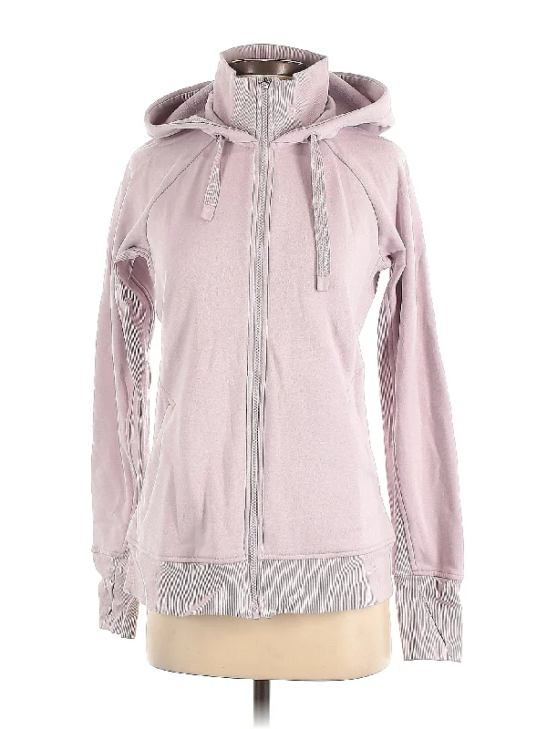 Zip Up Hoodie Hoodie with Lace Feminine Delicate