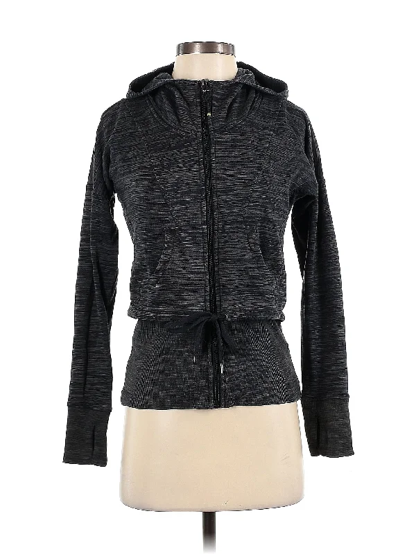 Zip Up Hoodie Hoodie with Longline Fit Extended Stylish