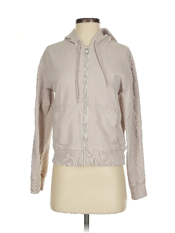 Zip Up Hoodie Hoodie with Elastic Cuffs Stretchable Comfortable
