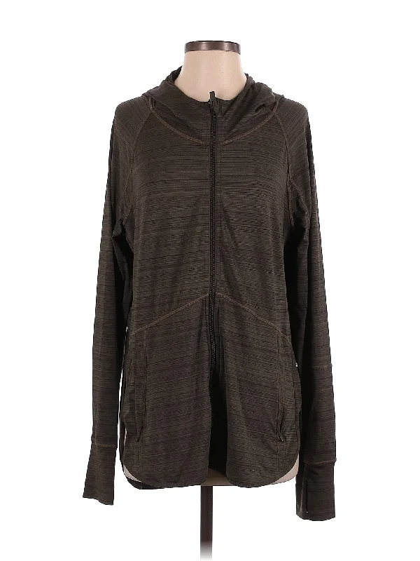 Zip Up Hoodie Hoodie with Side Slits Relaxed Casual
