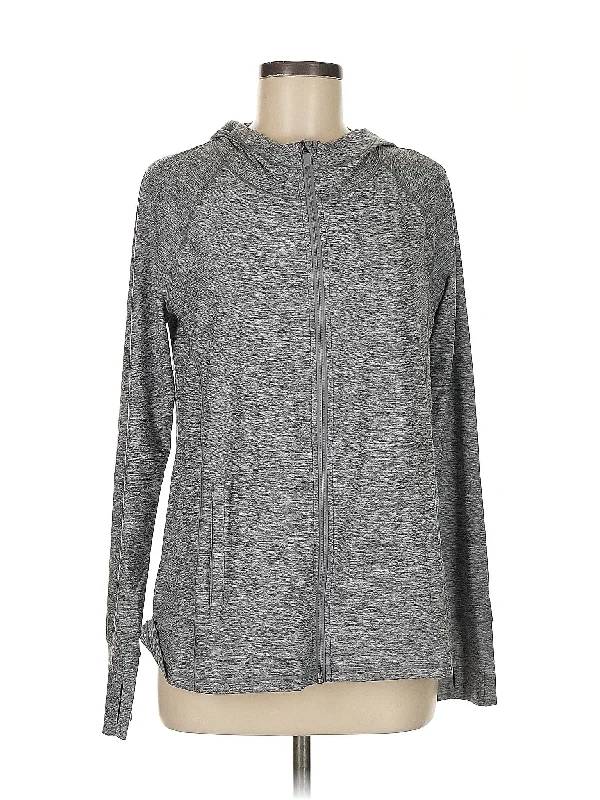 Zip Up Hoodie Hoodie with Hem Detail Decorative Unique