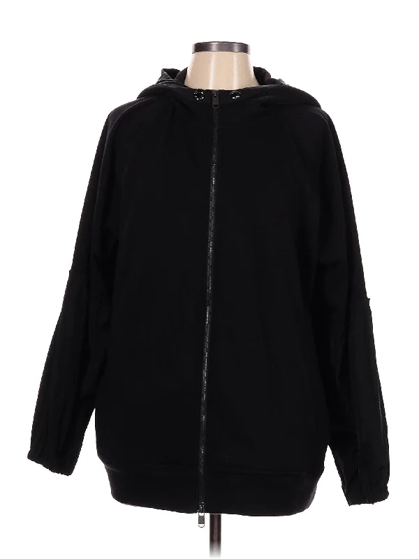 Zip Up Hoodie Hoodie with Hem Detail Decorative Unique