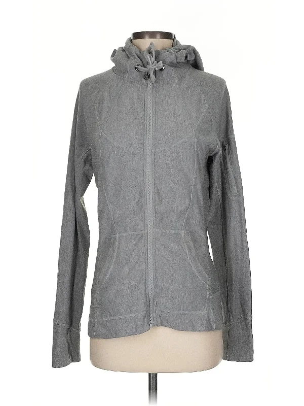 Zip Up Hoodie Hoodie with Ribbed Hem Stretchable Secure