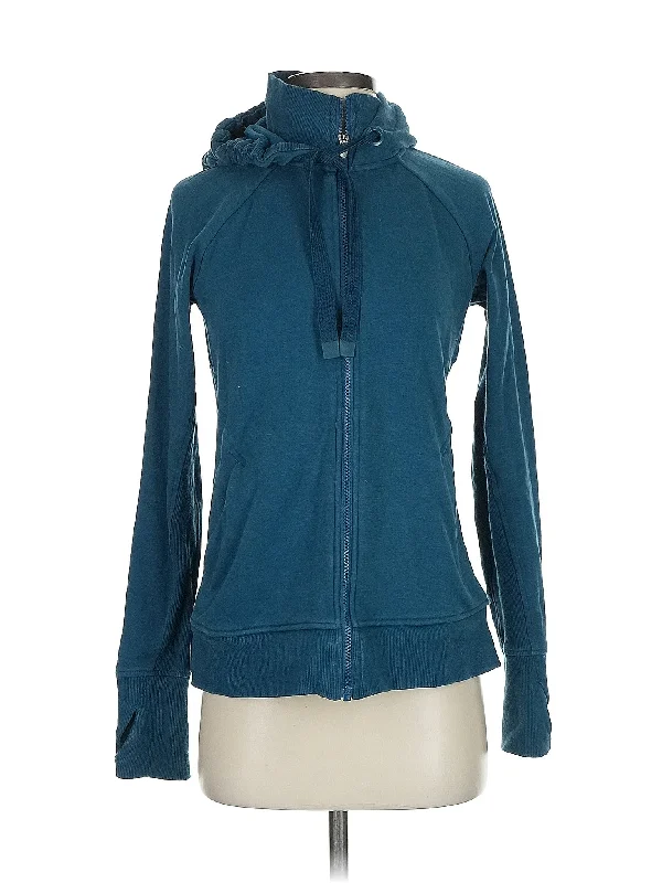 Zip Up Hoodie Hoodie with Elastic Cuffs Stretchable Comfortable