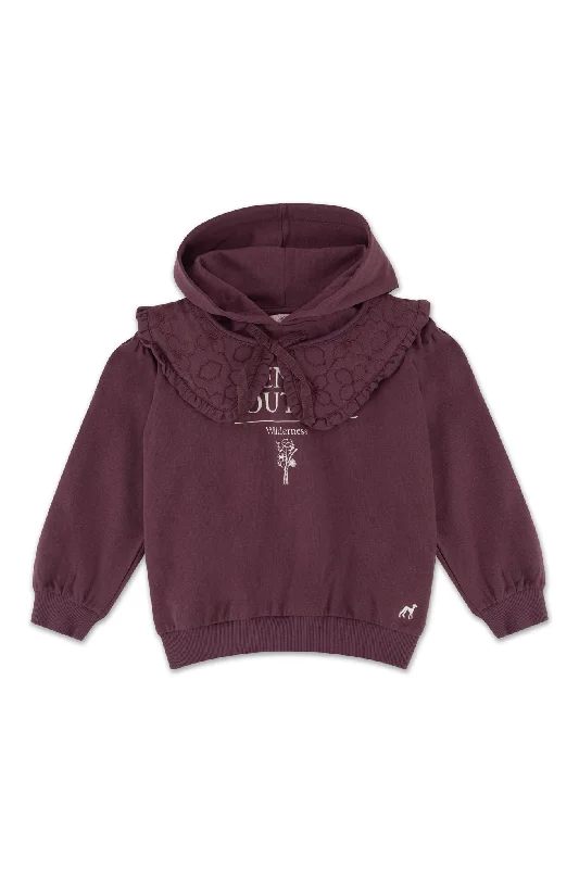 Adventure Print Sweatshirt Hoodie with Half-Zip Sporty Casual