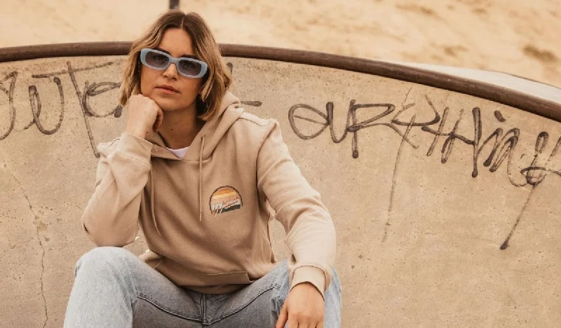 Wildust Sisters Wind Race Hoodie in Khaki Hoodie with Crew Neck Simple Timeless