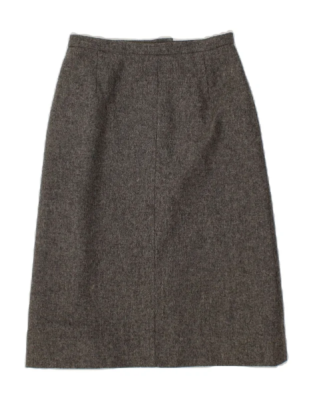 EASTEX Womens A-Line Skirt UK 14 Medium W28  Grey Wool pleated skirt texture