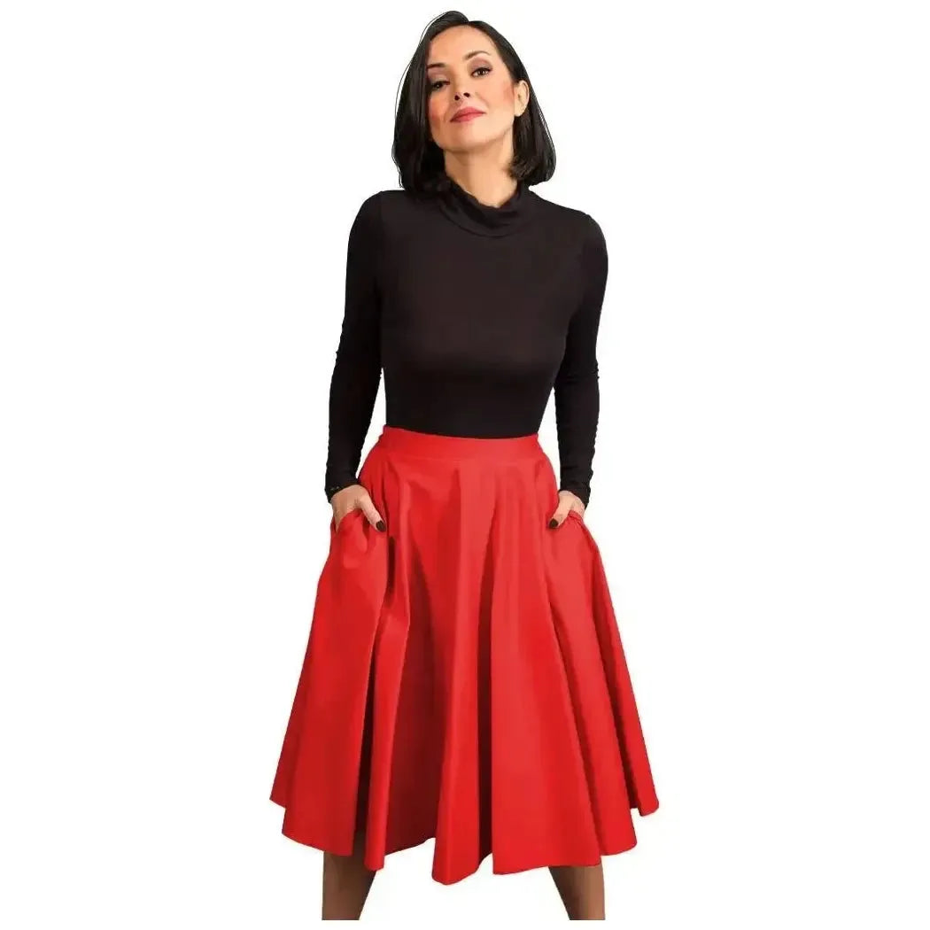 Full Circle Skirt - Summer Red lace skirt delicate