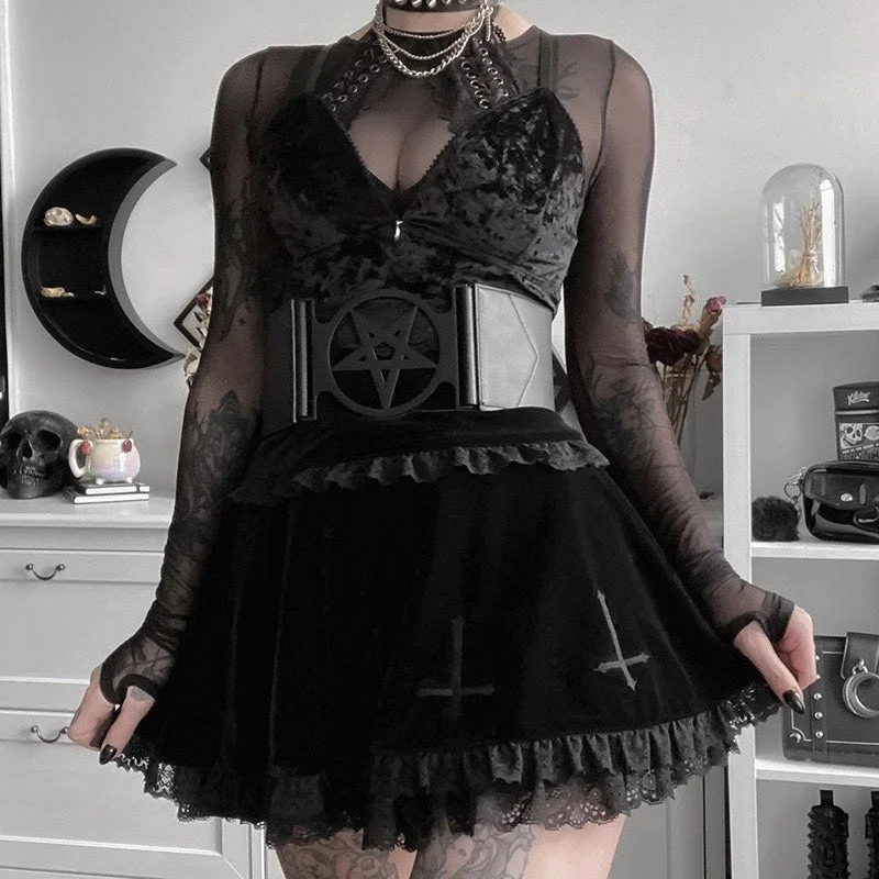 GOTH BABES SKIRT   KF83854 lace skirt romantic