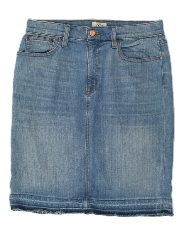 J. CREW Womens Denim Skirt W27 Small Blue Cotton leather skirt modern