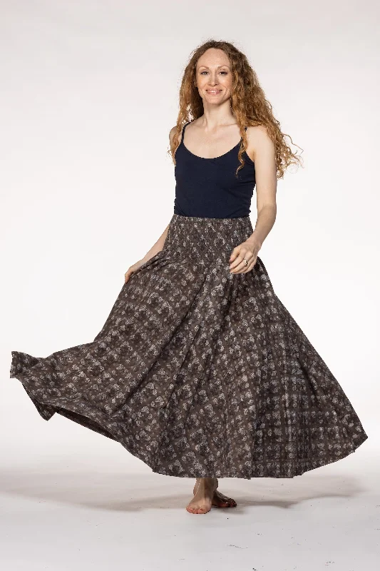 Asman Skirt in Hand Block Printed Cotton Jersey midi skirt versatile