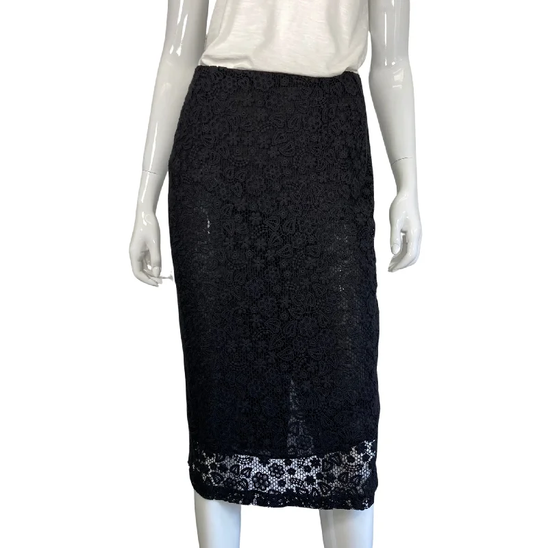 Red Valentino Elegant Black Lace Mini Skirt denim skirt durable