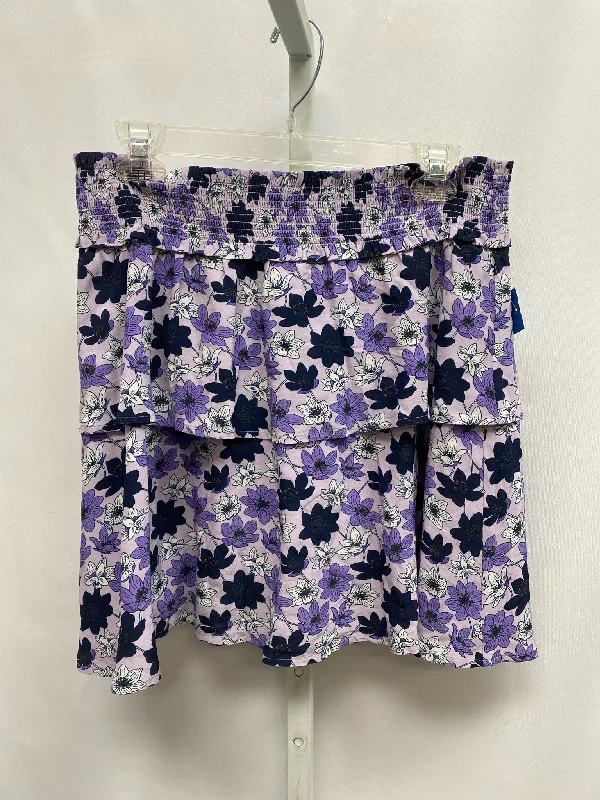 Size XL vineyard vines Purple Floral Skirt zip skirt side