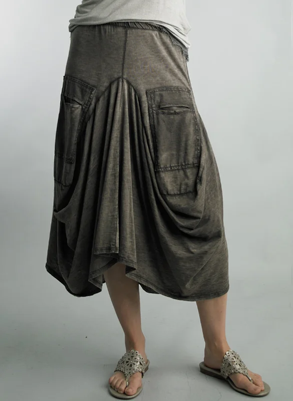 Tempo Paris - Cotton Skirt - Fango denim skirt classic