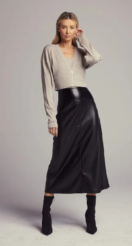 We Are Sundays Daphene Skirt - Black silk skirt luxurious