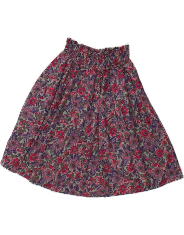 VINTAGE Womens A-Line Skirt UK 12 Medium  W28  Multicoloured Floral Wool floral skirt print