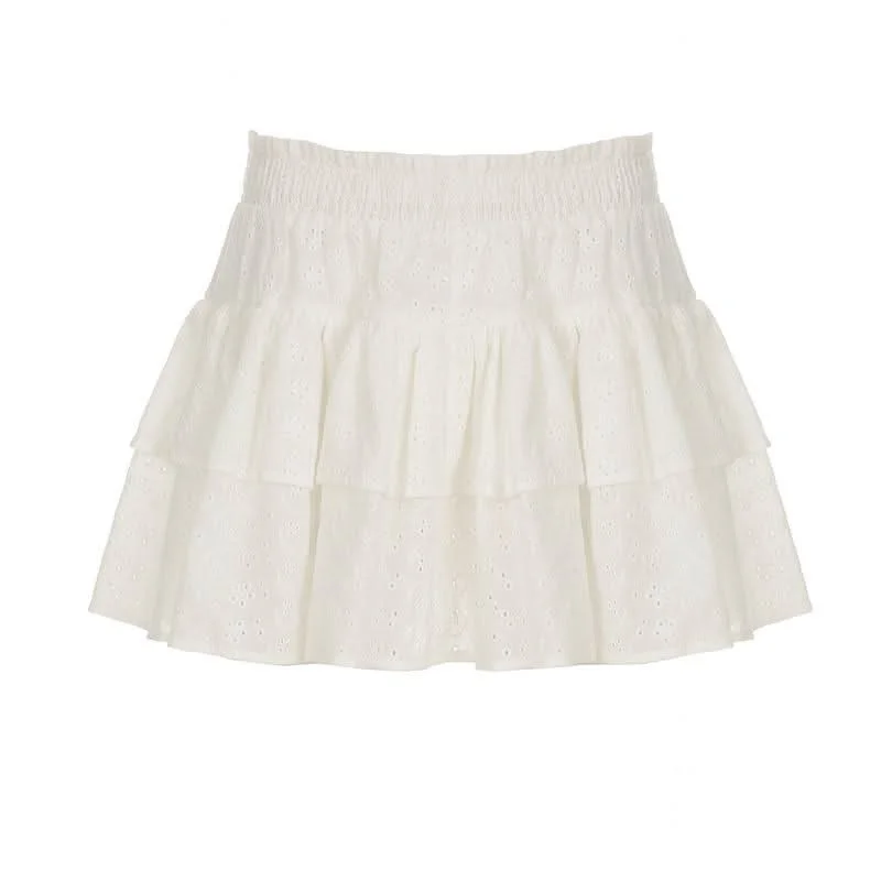 A line hollow out solid cut out mini skirt leather skirt sleek