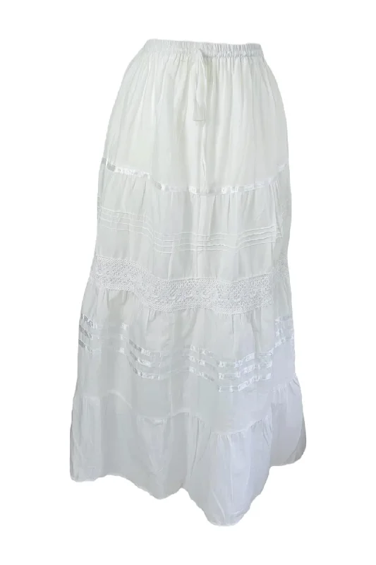 Amalfi Summer Maxi Skirt - White seamless skirt comfort