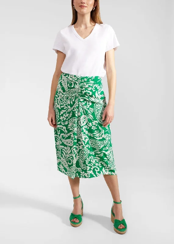 Cassidy Skirt 0124/7630/9324l00 Green-Ivory elastic waist skirt