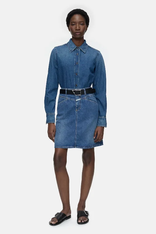Denim Skirt Ibbie C93103-18s-3y Mid-Blue tiered skirt playful