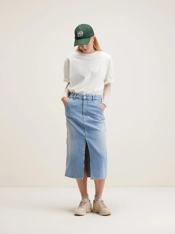 Denim Skirt Pluie D0 Pluie D0519 Vintage-Blue cashmere skirt soft