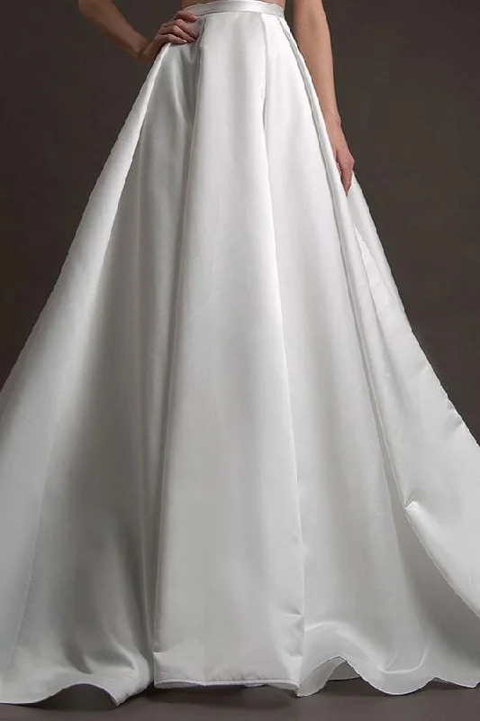 Detachable Satin Skirt Abby with Train high waist skirt