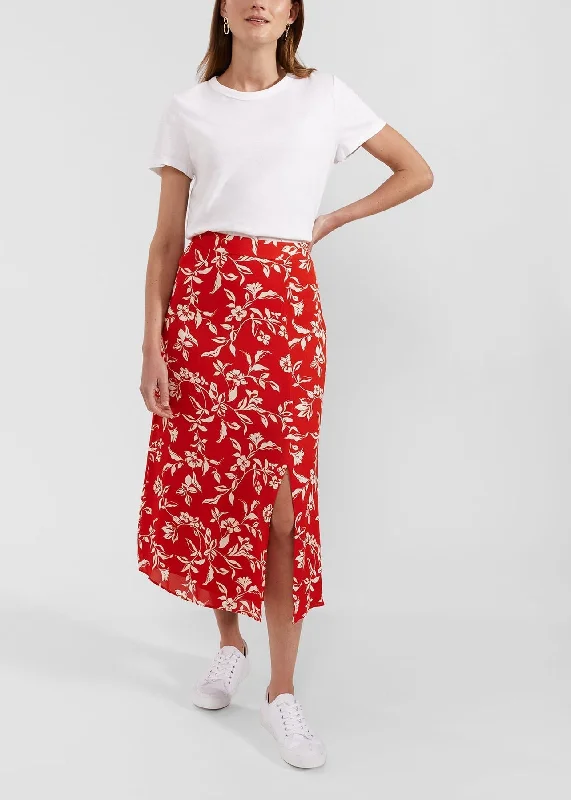 Eloise Skirt 0224/7685/9021l00 Red-Buttercream satin skirt smooth