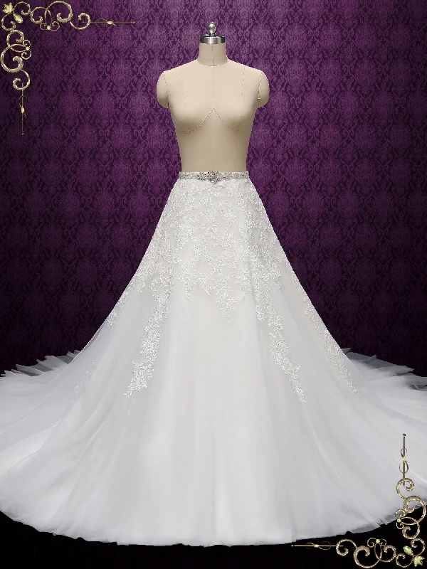 Full A-line Lace Wedding Overskirt ANNISE wrap skirt elegant