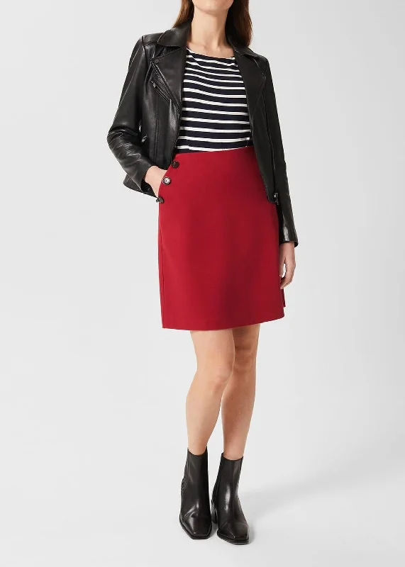 Teia Ponte Skirt 0122/7205/1185l00 Deep-Red satin skirt smooth