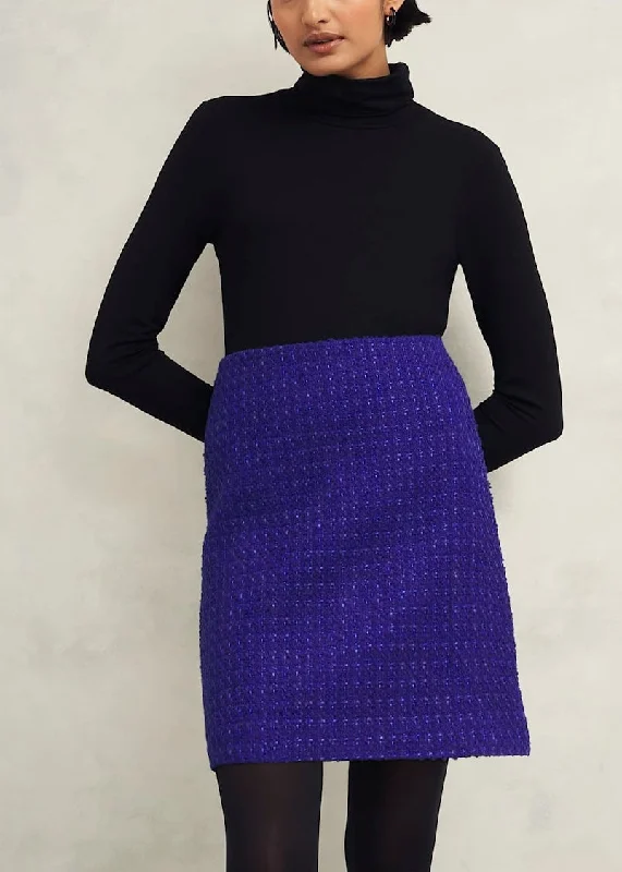 Khloe Tweed Skirt 0224/7684/6623l00 Cobalt silk skirt elegant