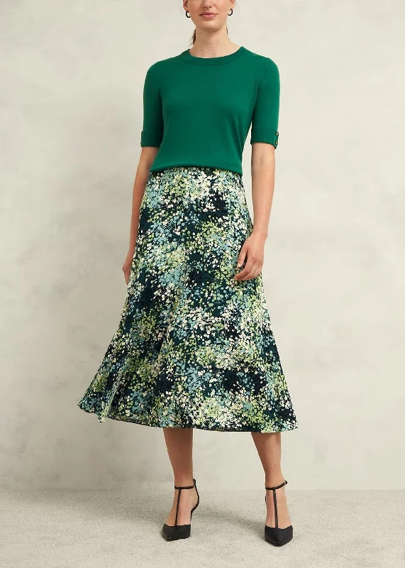 Kiara Skirt 0224/7688/9021l00 Green-Multi lace skirt intricate