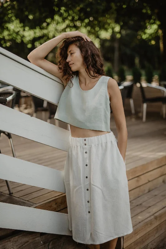 Linen skirt with buttons DAISY M Striped velvet skirt plush