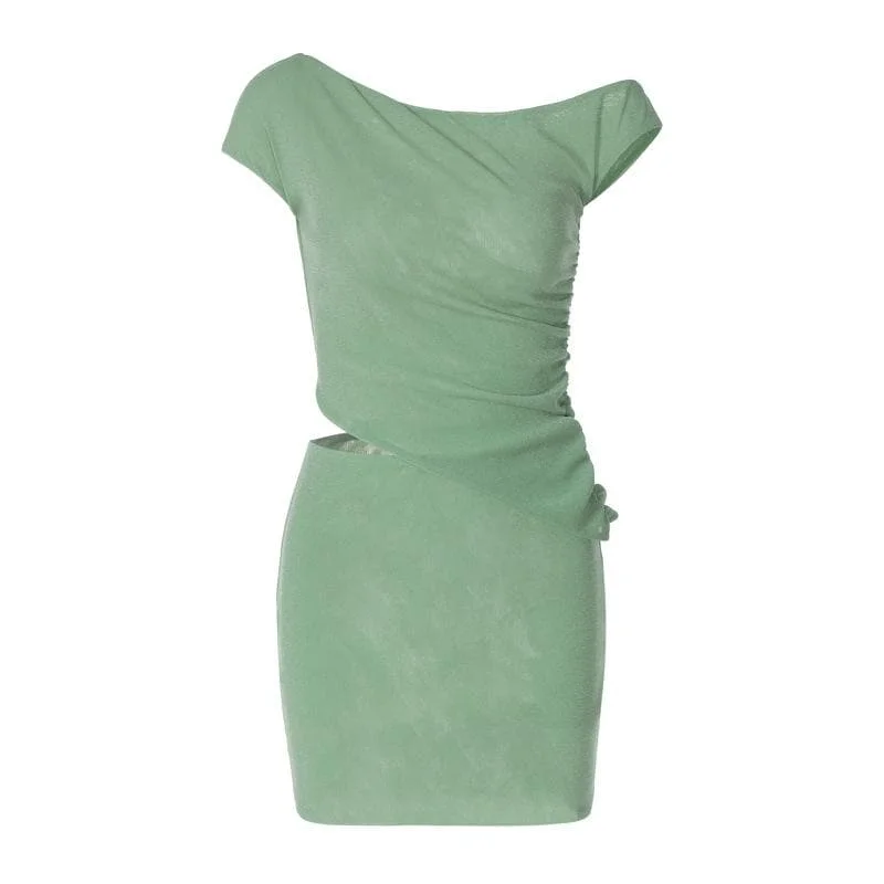 Off shoulder ruched mini skirt set lace skirt feminine
