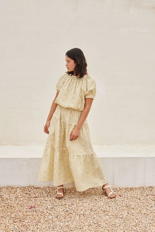 Organic cotton women maxi skirt chiffon skirt airy